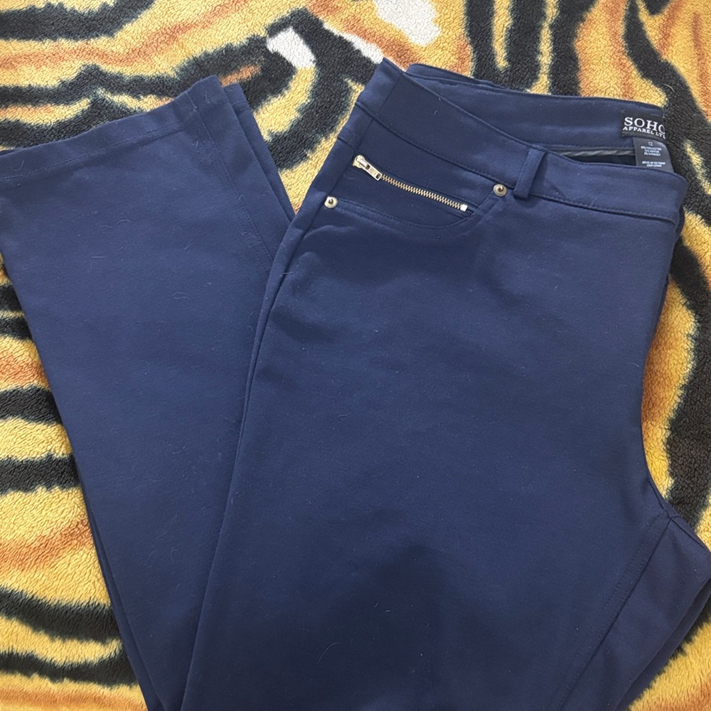 Soho Apparel Navy Women's Straight Leg Dress Pants Size 12